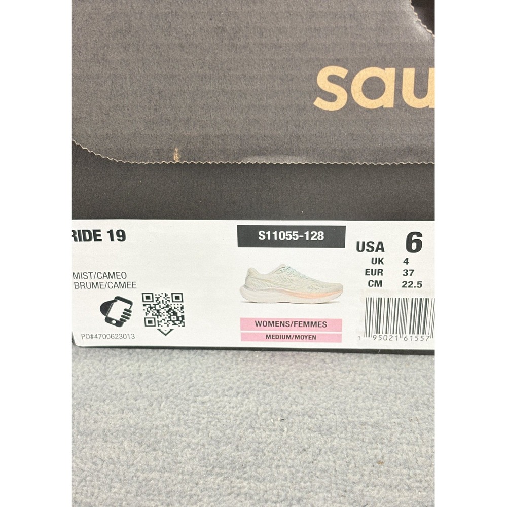 Saucony Ride 15 Running Sneakers Womens 6 M Green Pink Mist Cameo Comfort - Picture 12 of 13